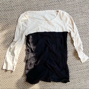 J.Crew Perfect Fit 3/4 Sleeves Color Block Tee